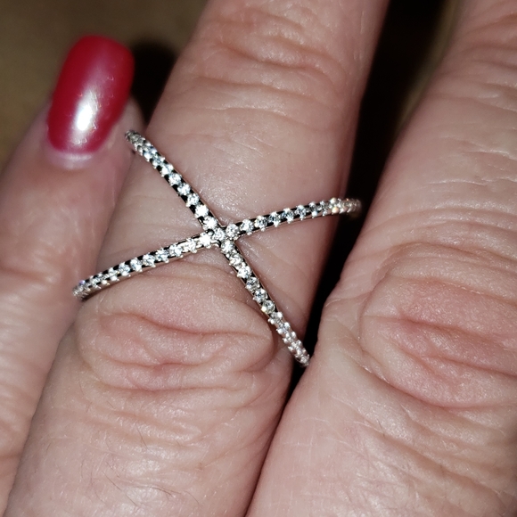 Sz 8, Cubic Zirconia Rhodium Over Sterling Silver Ring .60ctw, NWT - Picture 10 of 14